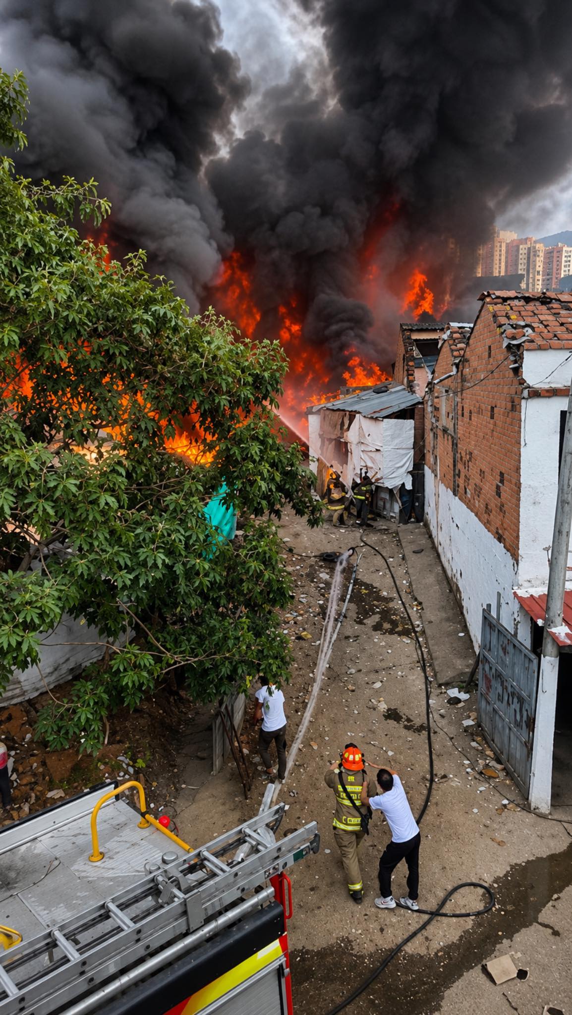 🚨 Emergencia en el barrio Boston de Medellín: un voraz incendio se registró este sábado en la carrera 35 con calle 54 de la capital antioqueña.